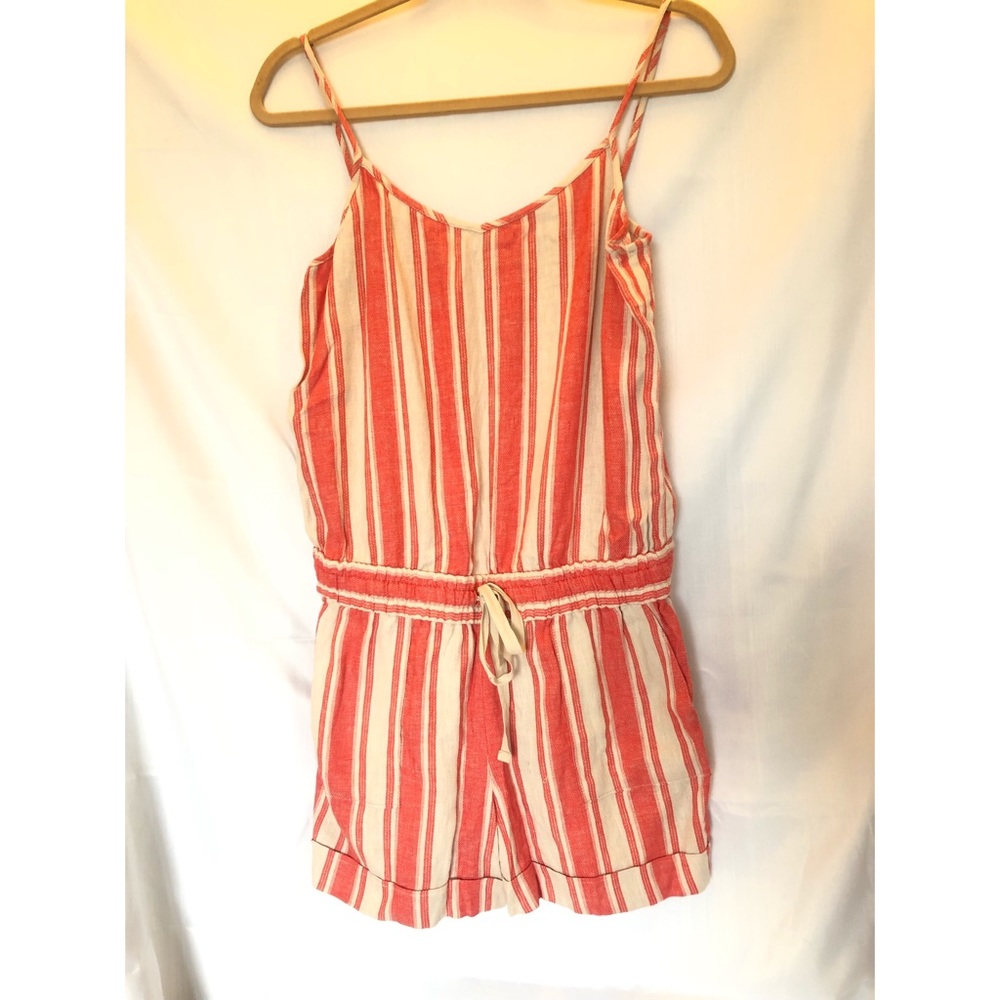 Red and cream romper